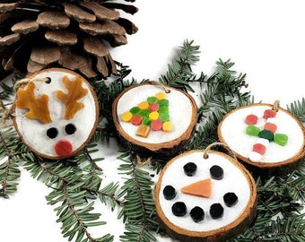 Glass Mosaic Holiday Ornaments, Rustic Christmas Decor, Stocking Stuffer, Tree Decoration