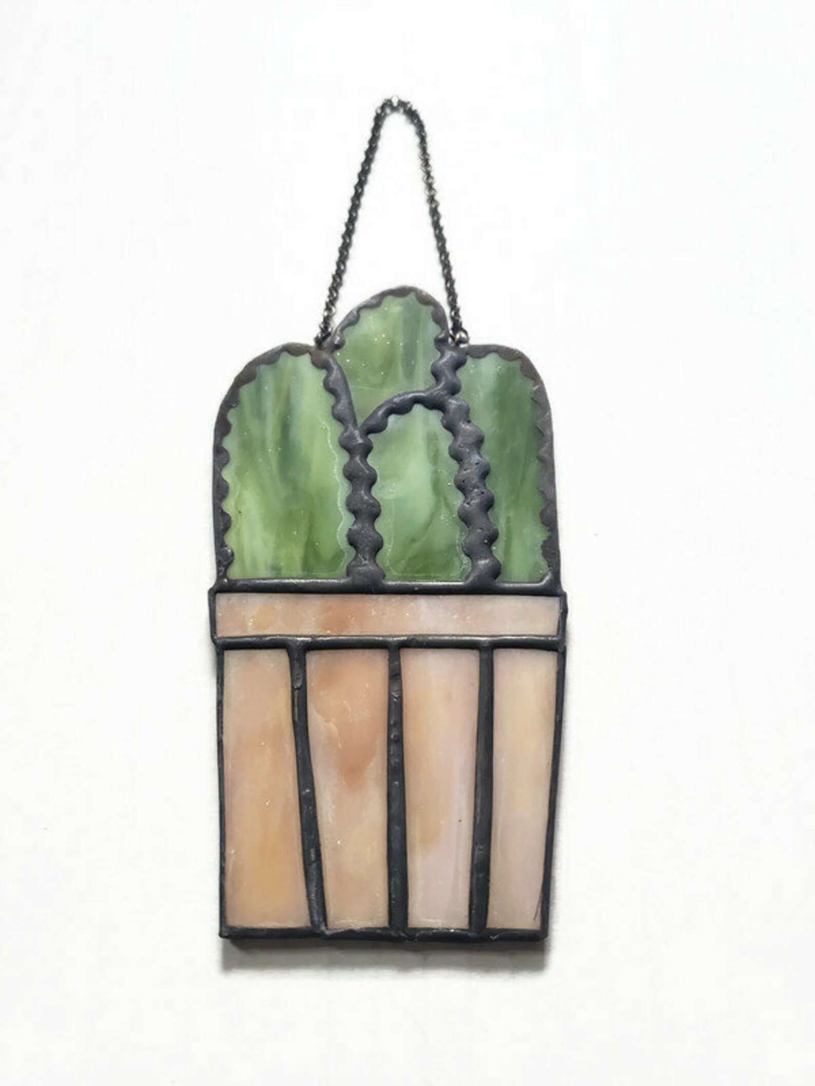 Unique Stained Glass Cactus Ornament Potted Cactus Decorative Etsy