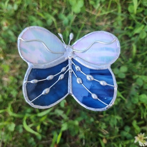Stained Glass Butterfly Garden Stake, Stained Glass Garden Decor, Butterfly Glass Art, Glass Garden Art
