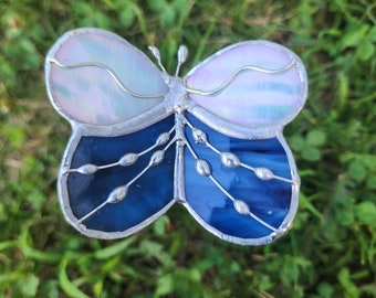 Stained Glass Butterfly Garden Stake, Stained Glass Garden Decor, Butterfly Glass Art, Glass Garden Art