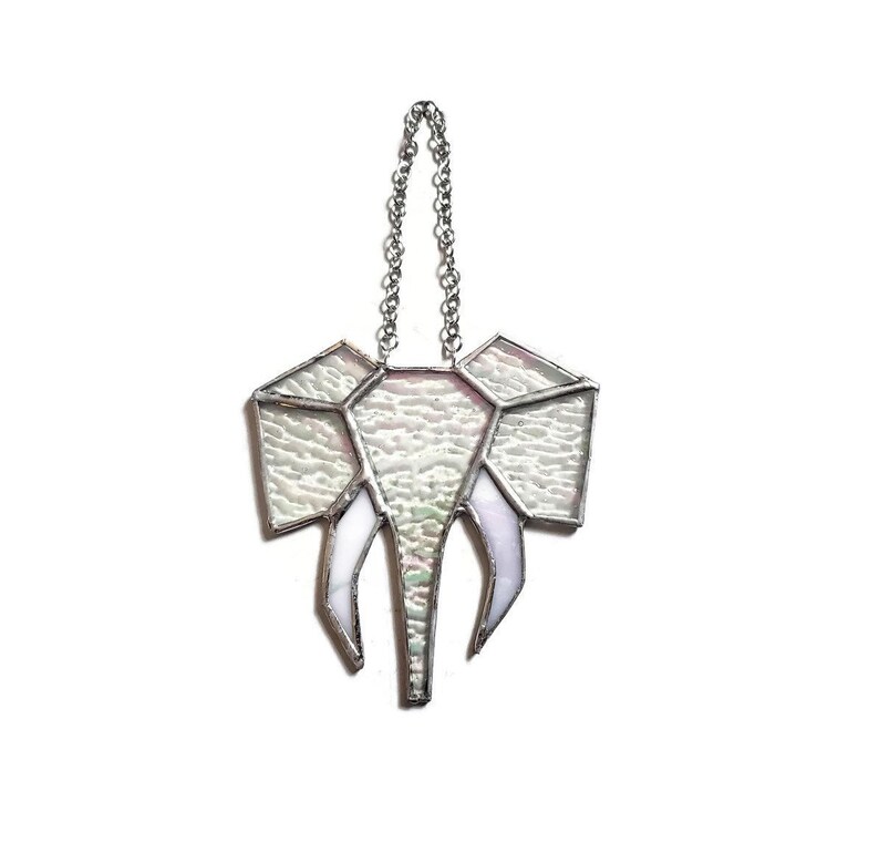 Glass Elephant Ornament Animal Stained Glass Wilderness Art Etsy UK