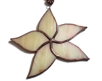 Stained Glass Starfish Suncatcher: Beachy Car Mirror Ornament