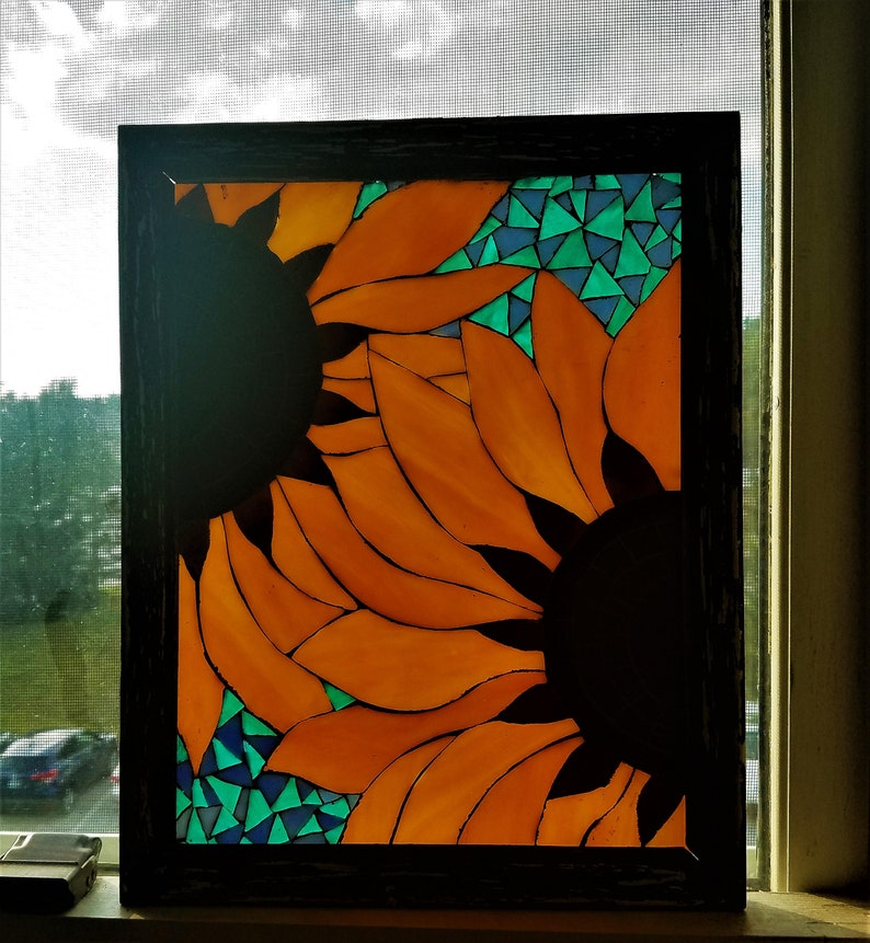 Summertime Sunflower Mosaic Wall Hanging Beautiful Glass ...