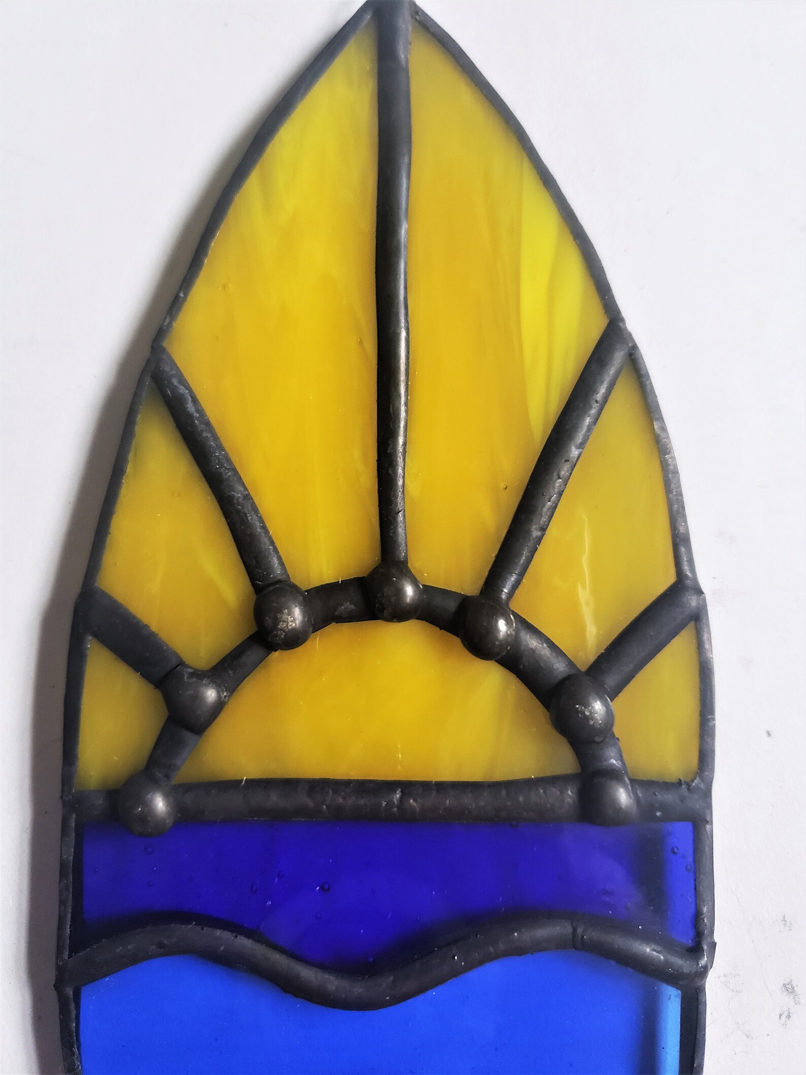 Unique Stained Glass Surfboard Ornament With Ocean Sunrise Etsy