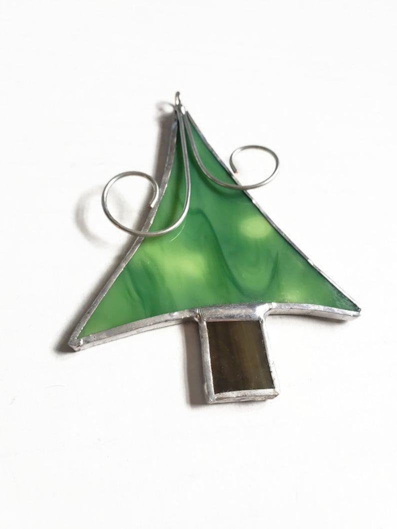 Funky Christmas Tree Abstract Ornament Stained Glass Tree Etsy