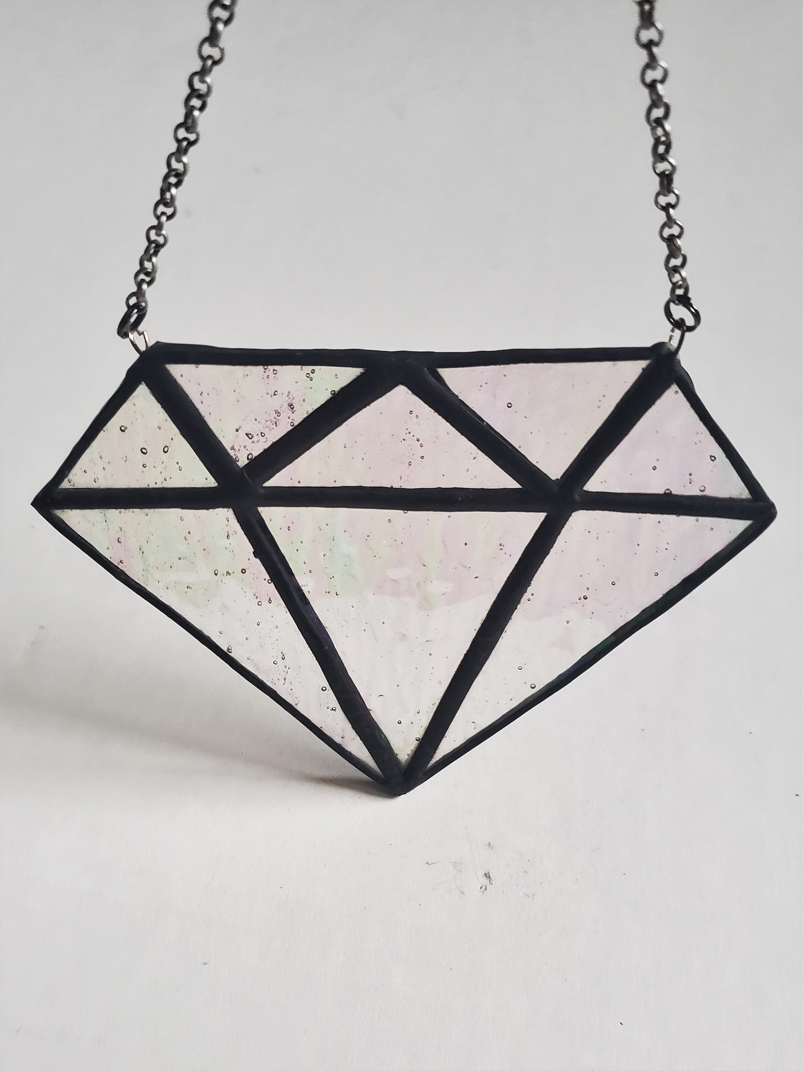 Unique Stained Glass Diamond Ornament 60th Anniversary Prism Etsy