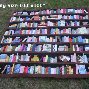 CUSTOM ORDER ONLY Bookcase Quilt bookshelves, books, knickknacks image 5