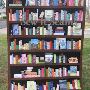 CUSTOM ORDER ONLY Bookcase Quilt bookshelves, books, knickknacks image 1