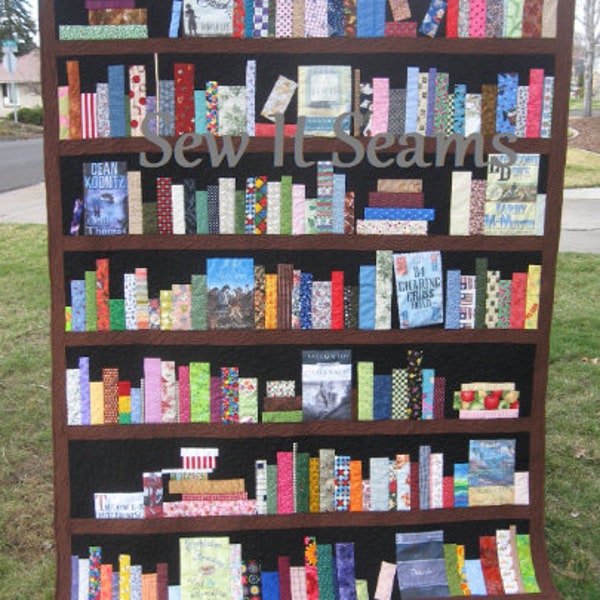 CUSTOM ORDER ONLY Bookcase Quilt - bookshelves, books, knickknacks