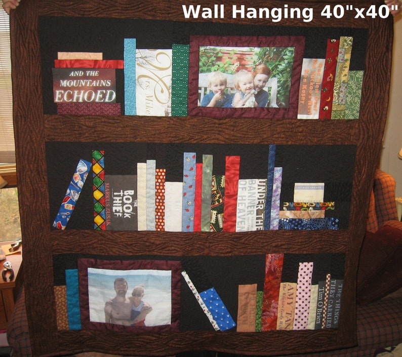 CUSTOM ORDER ONLY Bookcase Quilt bookshelves, books, knickknacks image 2