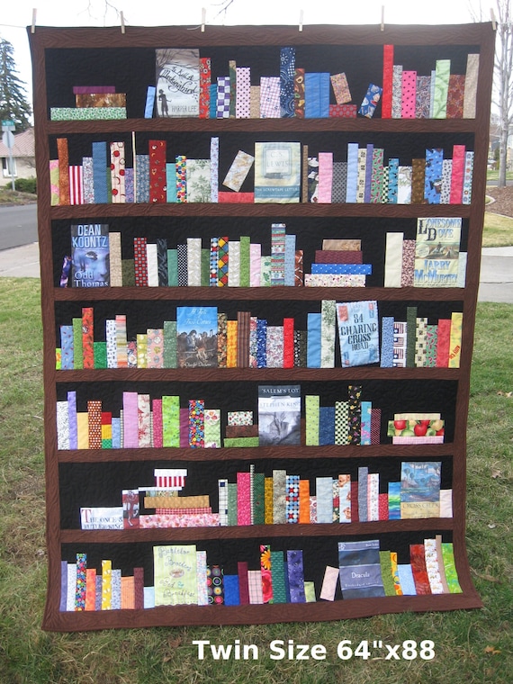 Custom Order Only Bookcase Quilt Bookshelves Books Etsy