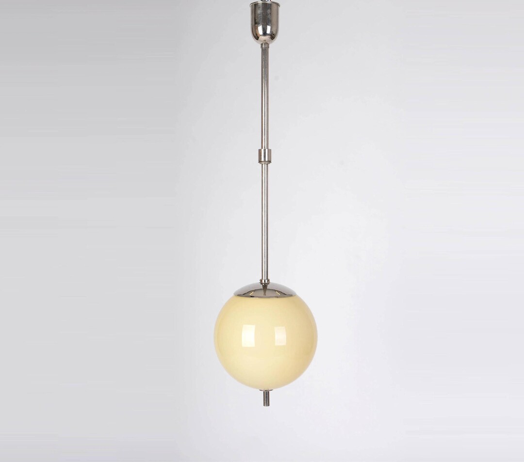Bauhaus Pendant Light by Franta Anyz Adjustable Lamp 1930s Glass ...
