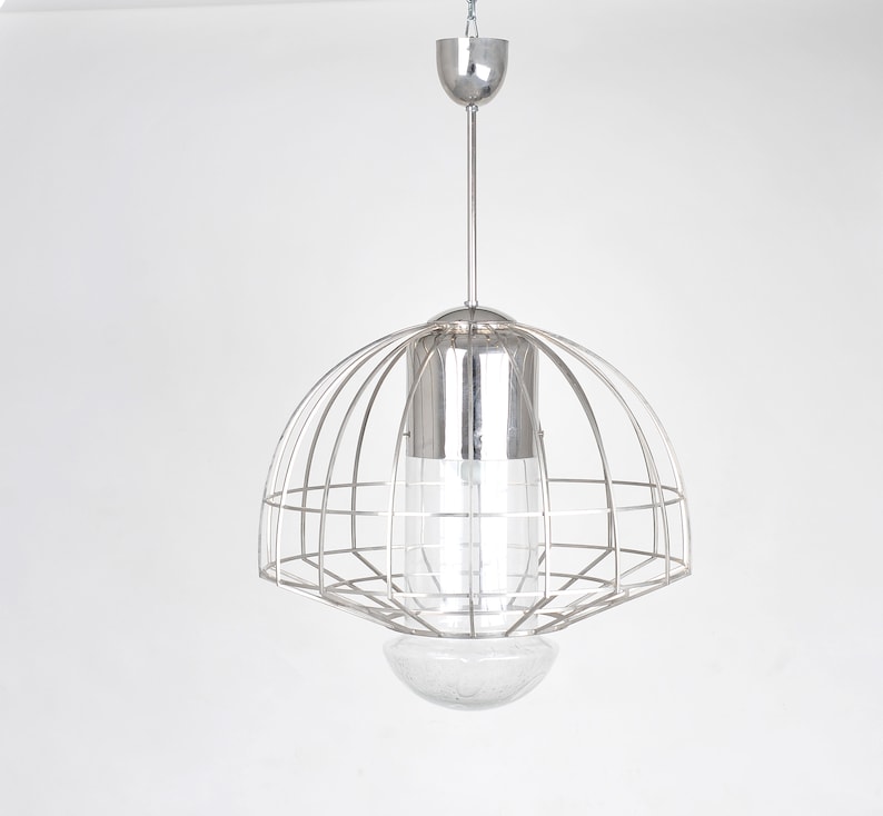 mid century glass chandelier