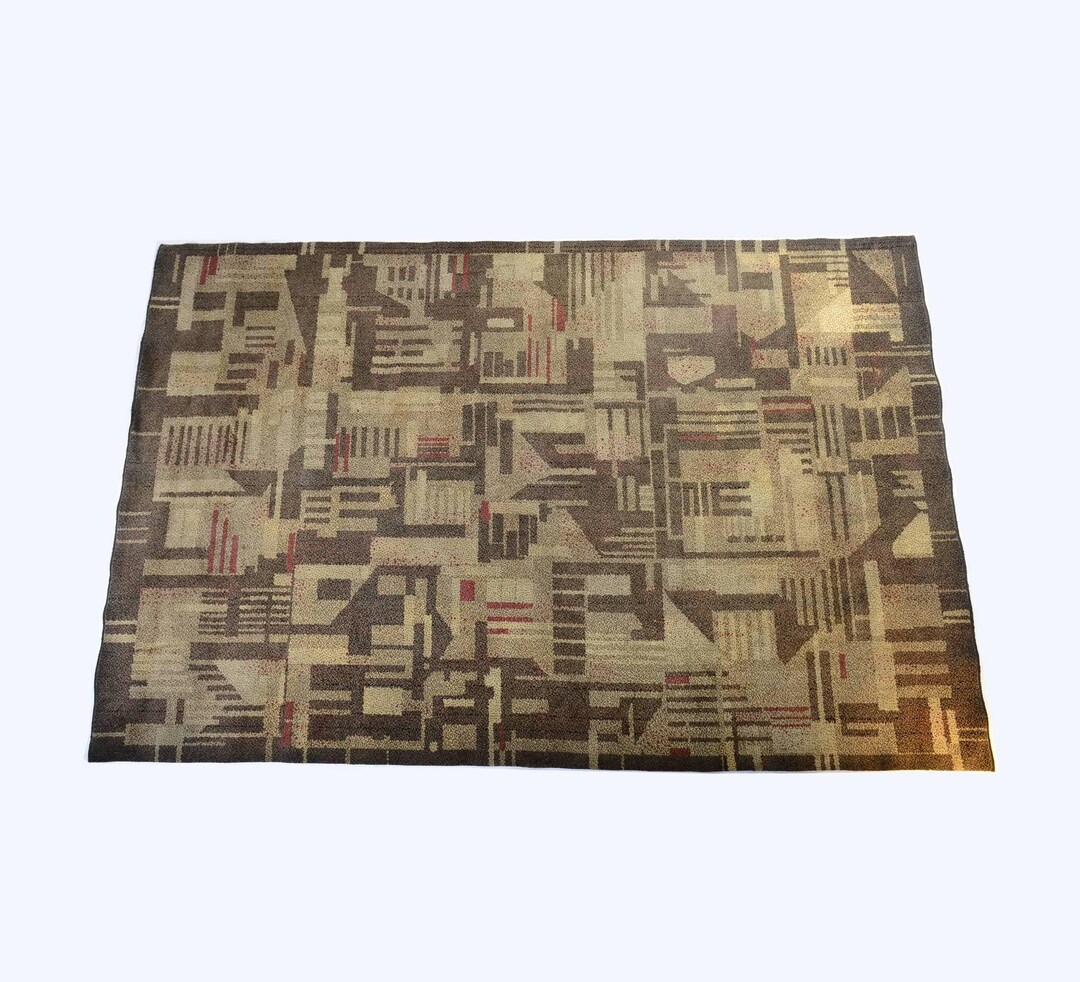 Mid Century Modern Rug Vintage Geometric Carpet 1970s Modernist Area ...