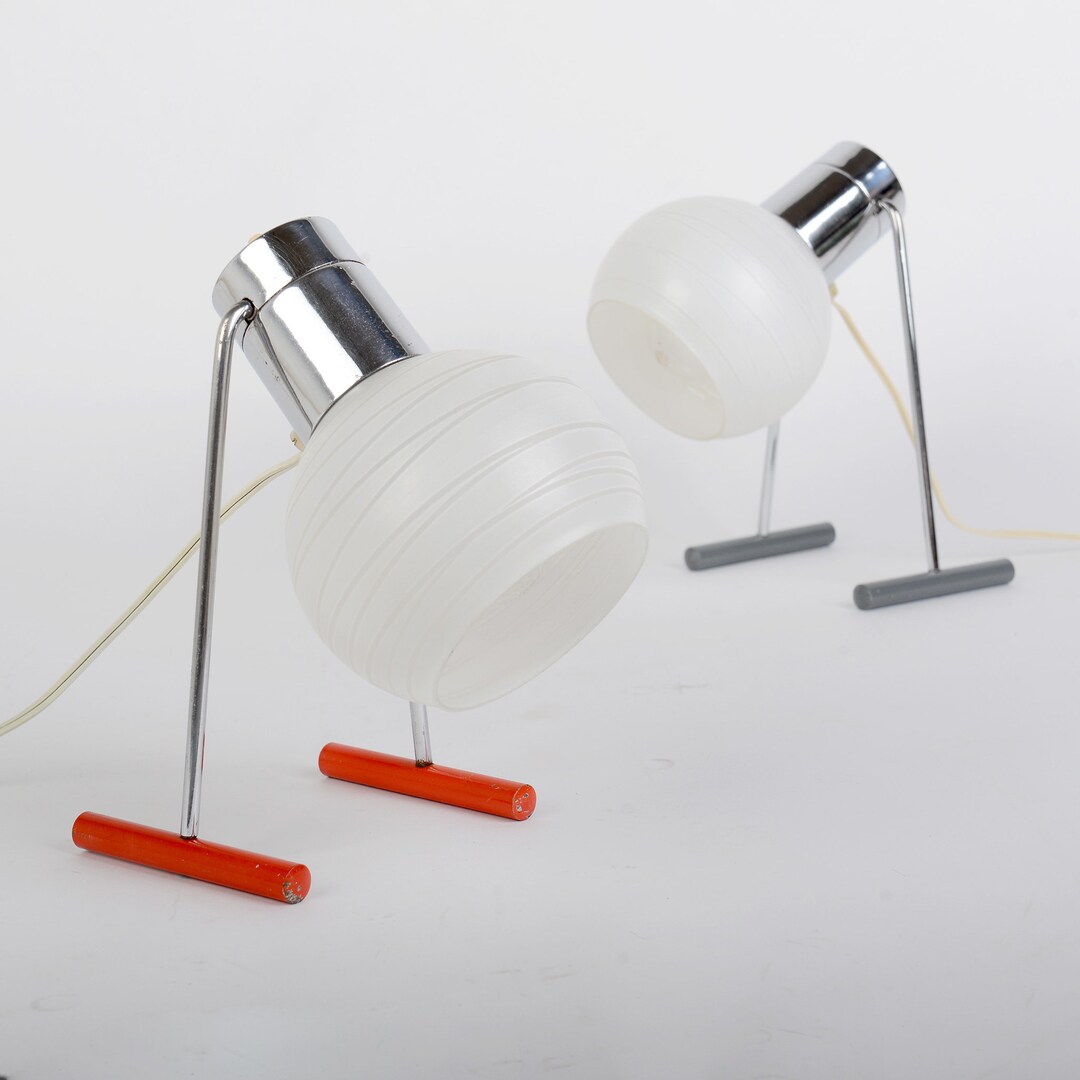 Midcentury Modern Lamps, 1960s, Vintage Lamps, Atomic Lighting, Pair
