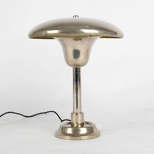 Bauhaus Functionalist Desk Lamp by Franta Anýž 1930s Nickel-Plated Desk Lamp, Modernist lamp, Design Icon