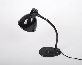Lámpara de taller esmaltada Bauhaus Kandem 1930, lámpara de trabajo industrial, lámpara de fábrica vintage, lámpara de escritorio Art Déco, lámpara de escritorio modernista, lámpara de escritorio Bauhaus