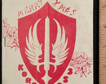 Original Korean conflict 1953 Christmas  Dinner program, from the  622D Engineer Aviation Maintenance Company