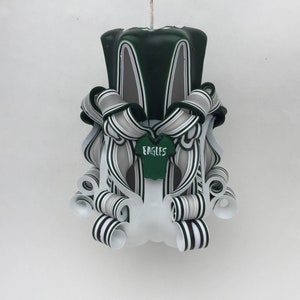 Philadelphia Eagles Inspired Carved Pillar Candle - 5 Inch
