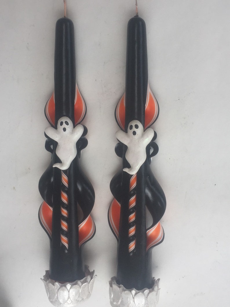 HandCarved Halloween Taper Candles Etsy