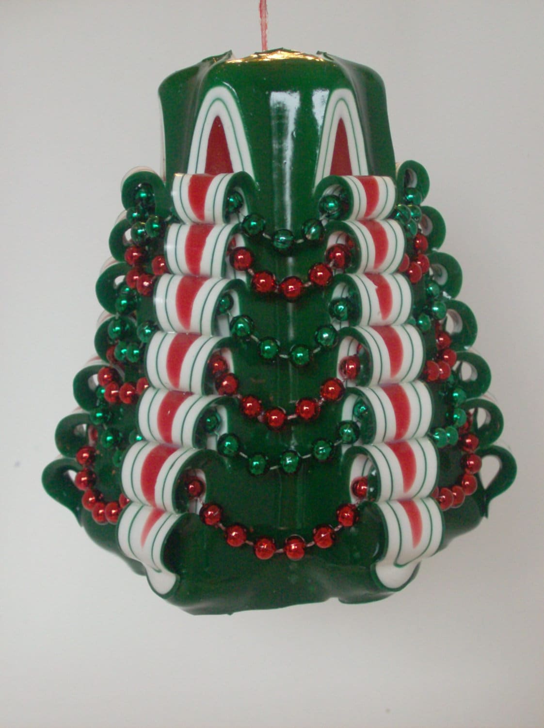 Carved Christmas Tree Pillar Candle Etsy