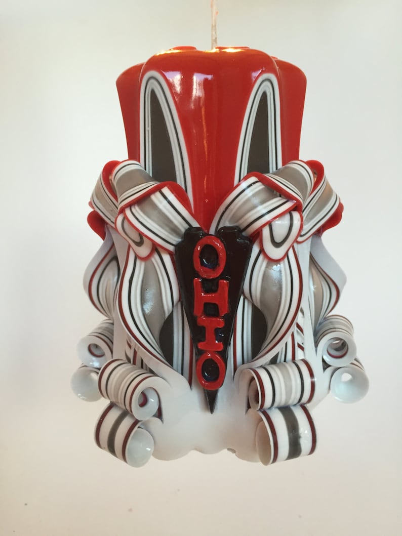 Ohio State Inspired Decorative Candle 5 Inch Etsy