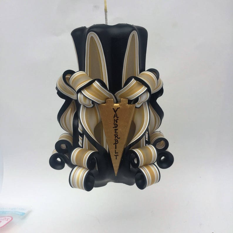 Vela de pilar tallado inspirado en Vanderbilt | Etsy