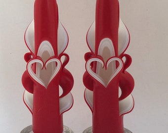 Valentine Heart Taper Candles - 6 inch