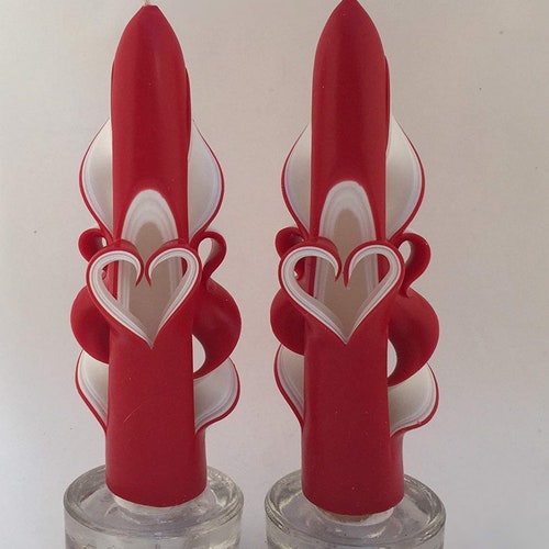 Valentine Heart Taper Candles 6 Inch Etsy