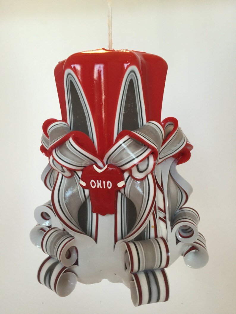 Ohio State Inspired Decorative Candle 5 Inch Etsy