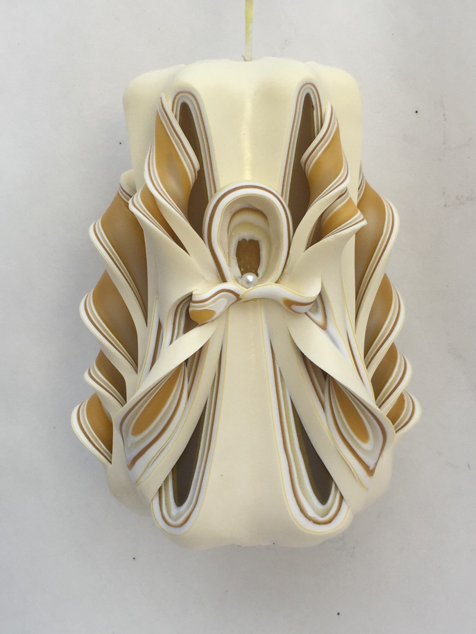 Gold Angel Carved Pillar Candle Etsy