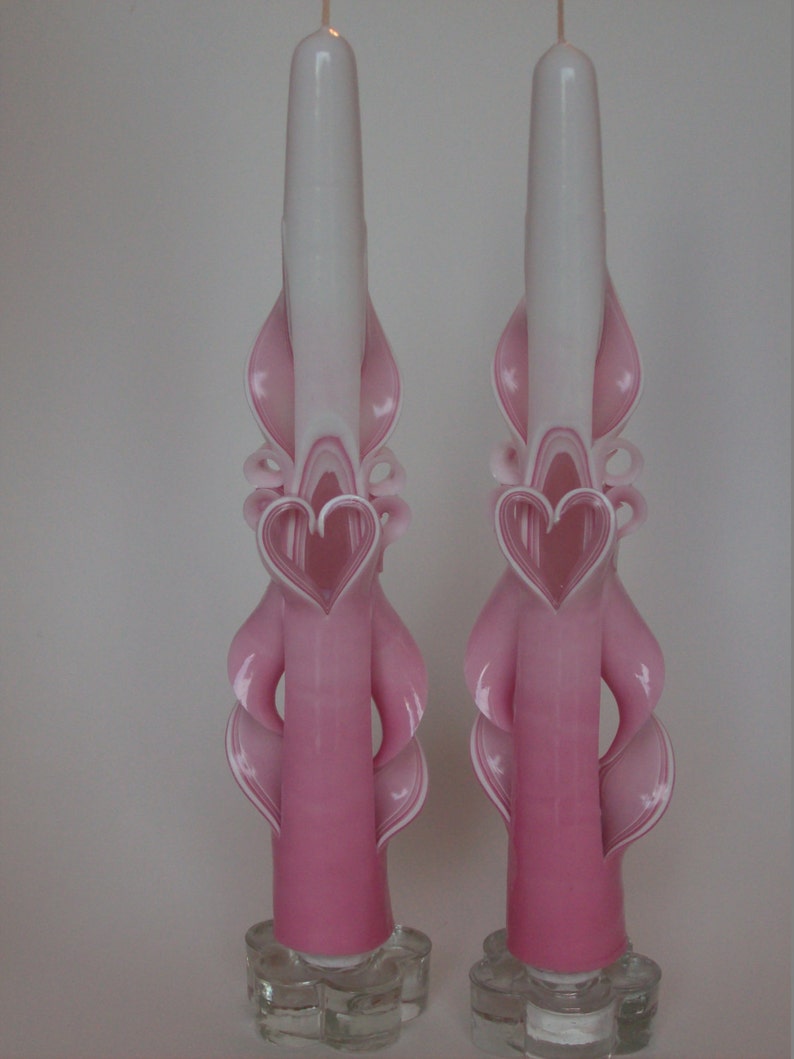 Valentine's Day Carved Heart Taper Candles Etsy