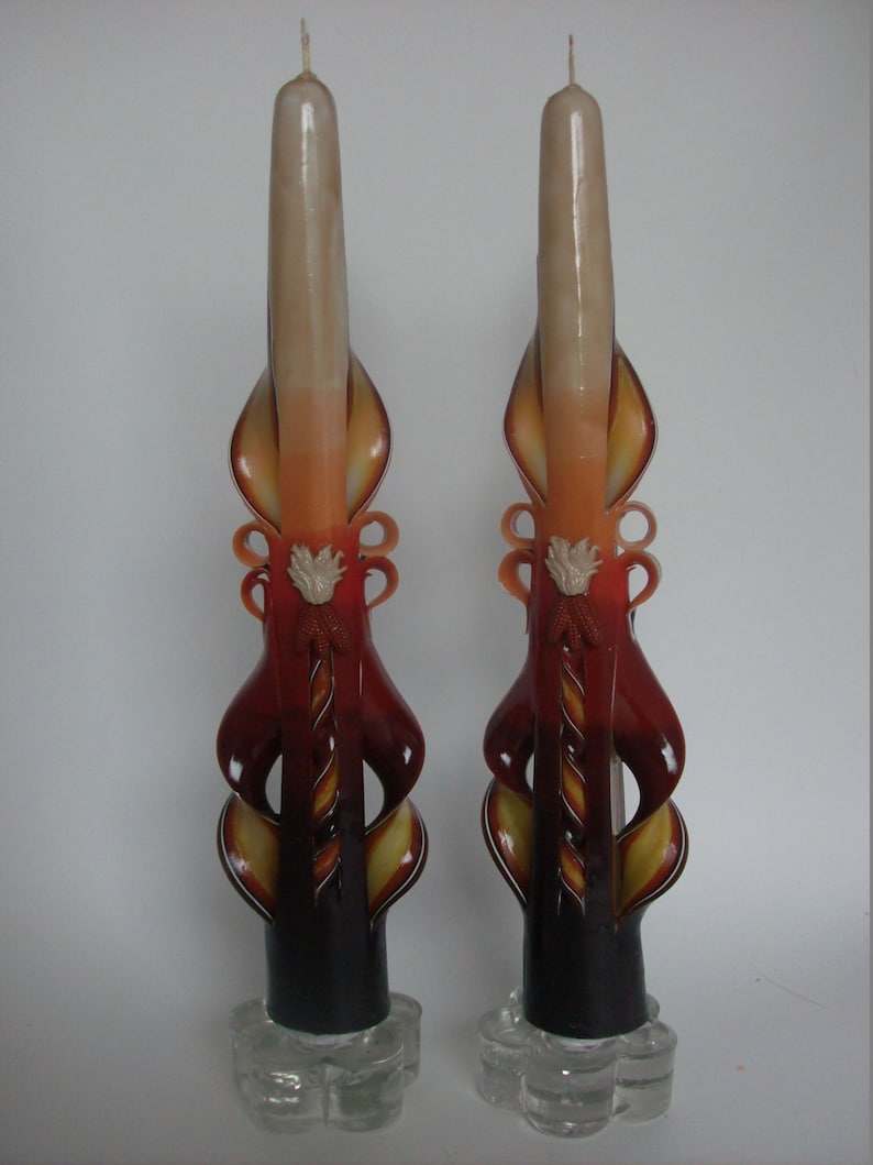 Handcarved Thanksgiving Taper Candles Etsy