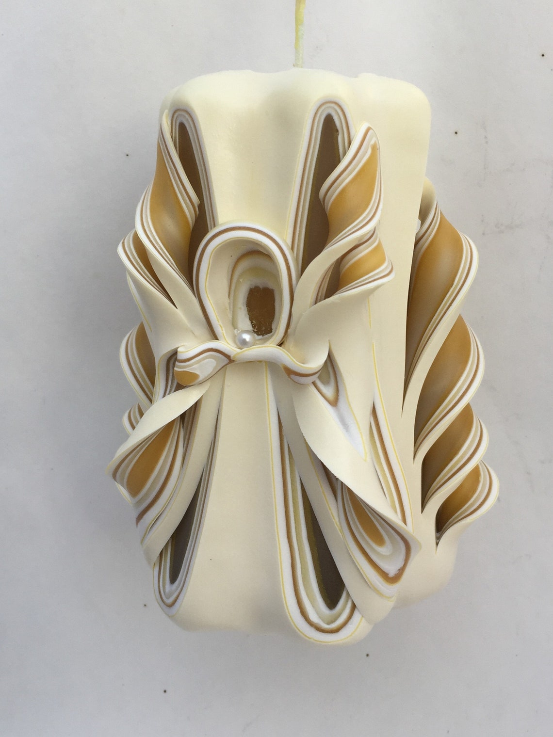 Gold Angel Carved Pillar Candle Etsy