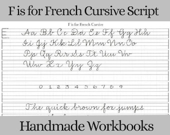 F is for French Cursive Script Workbook