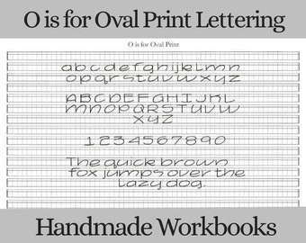 O is for Oval Print Lettering Workbook