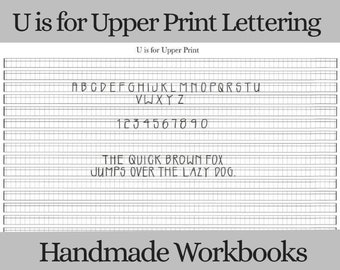 U is for Upper Print Lettering Workbook