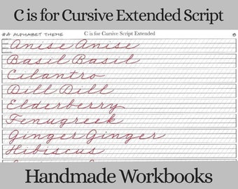 C is for Cursive Extended Script Workbook