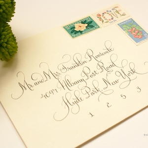 Modern French Custom Handwritten Calligraphy Wedding Envelope Addressing image 3