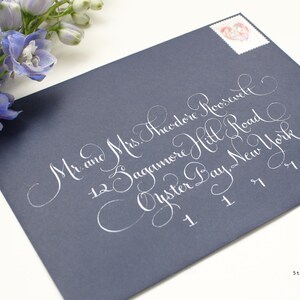 Modern French Custom Handwritten Calligraphy Wedding Envelope Addressing image 9