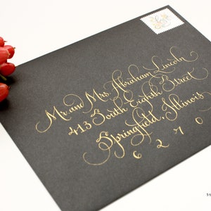 Modern French Custom Handwritten Calligraphy Wedding Envelope Addressing image 7