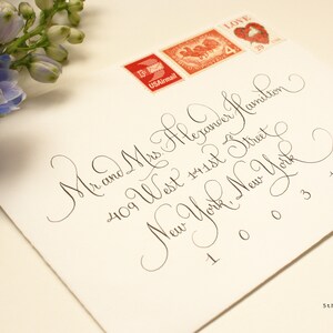Modern French Custom Handwritten Calligraphy Wedding Envelope Addressing image 4