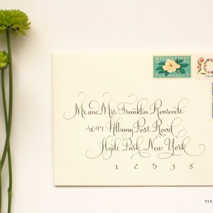 Modern French Custom Handwritten Calligraphy Wedding Envelope Addressing image 2