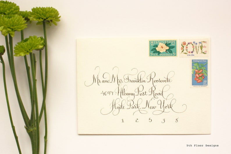 Modern French Custom Handwritten Calligraphy Wedding Envelope Addressing image 2