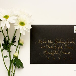 Modern French Custom Handwritten Calligraphy Wedding Envelope Addressing image 6