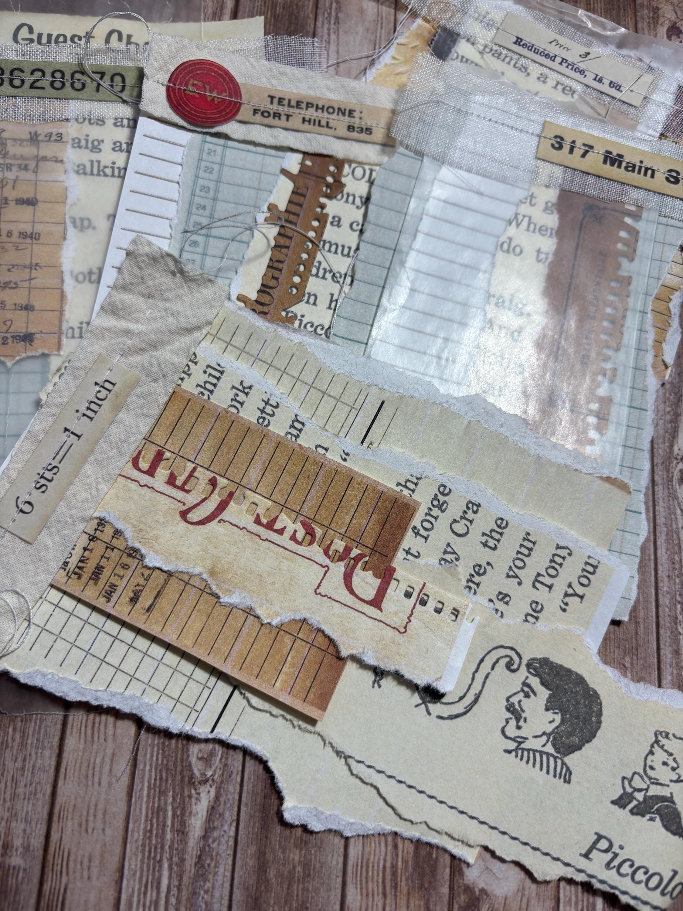 Handmade Fabric and Paper Clusters Junk Journal, 5 Piece Set - Etsy