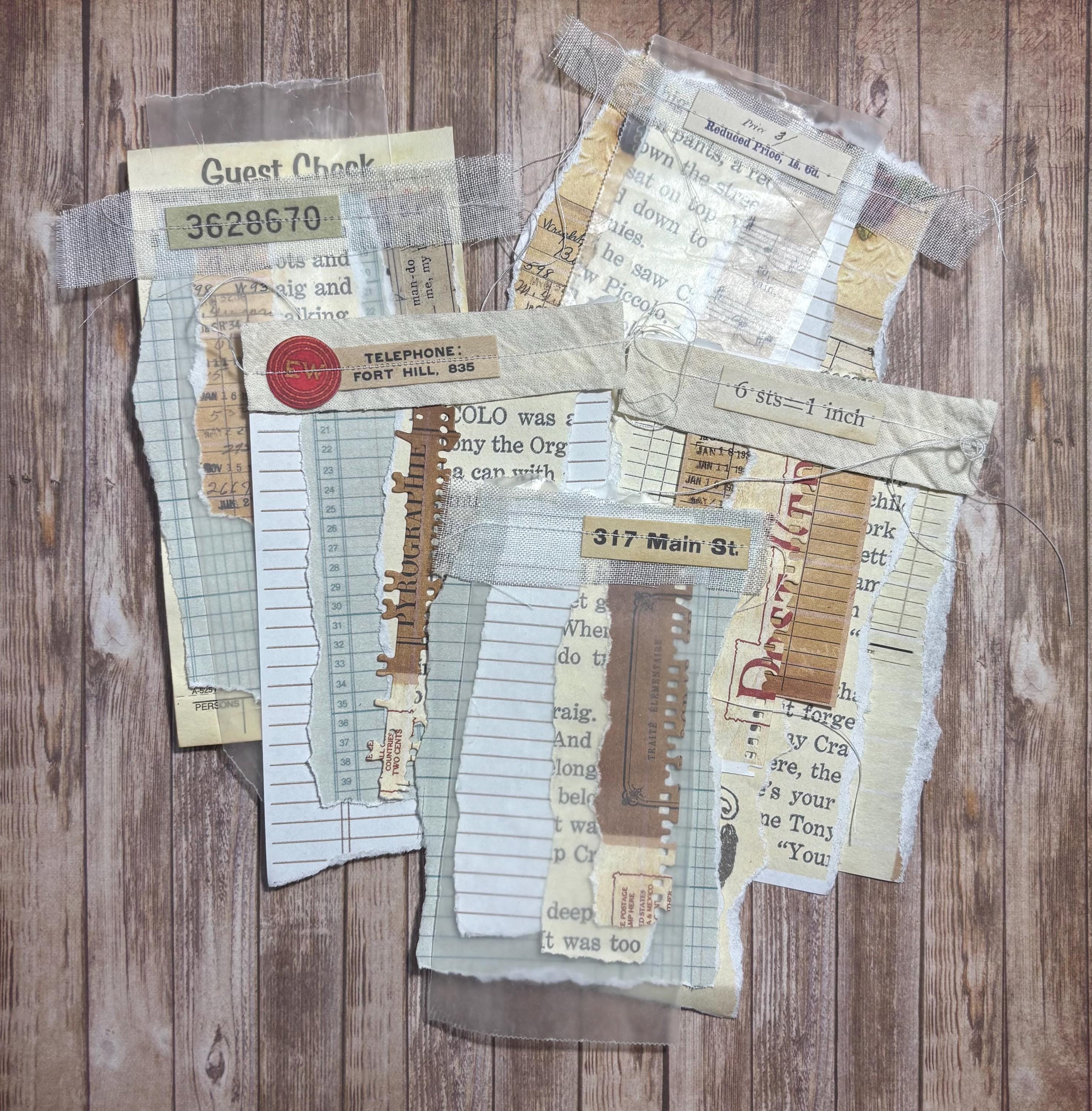 Handmade Fabric and Paper Clusters Junk Journal, 5 Piece Set - Etsy