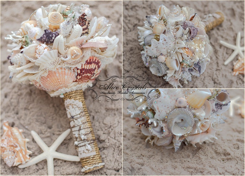 Sea Shell Bridal Bouquet Beach Wedding Bouquet Bridal Bouquet Etsy