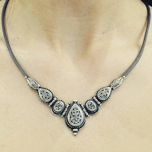 Handmade Sterling Silver Byzantine Necklace: Greek Style Choker