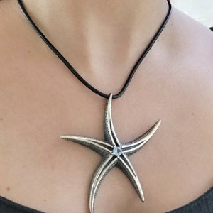 Large starfish necklace in sterling silver 925